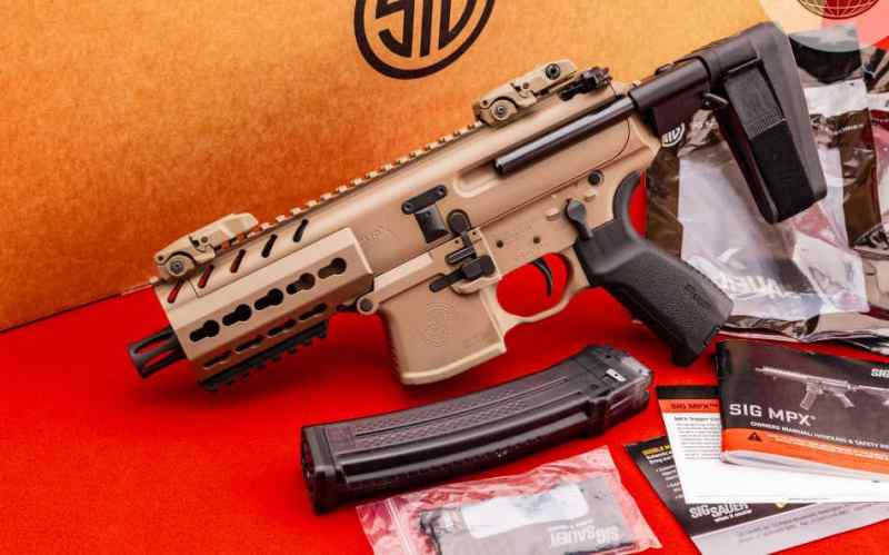 Sig Sauer MPX-K 4.5&quot; Braced 9mm Pistol - FDE 