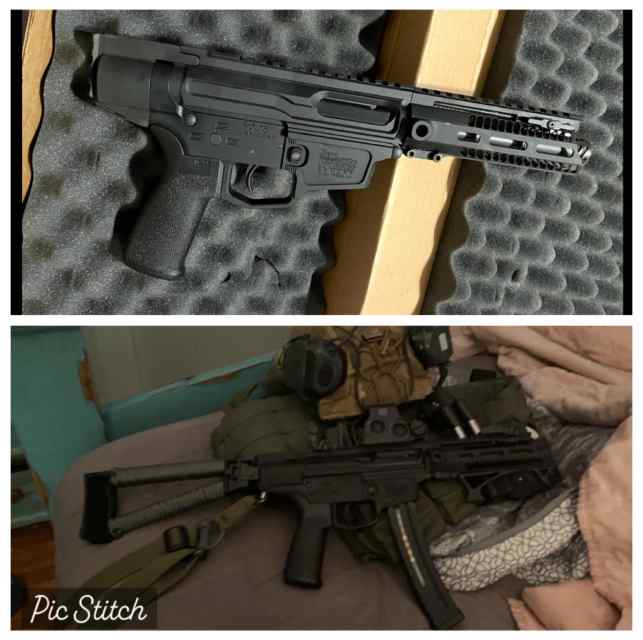 C-5 PDW 9mm Carbine w/ brace  (MP5 magazine)
